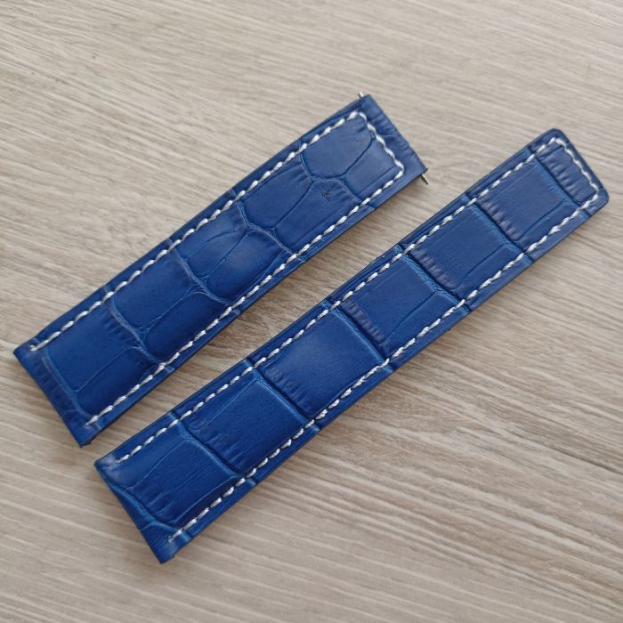 Ремінець для годинника. Breitling блакитний 24 мм