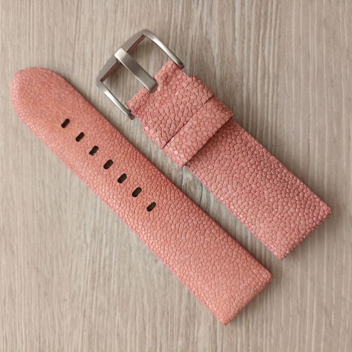 Ремінець для годинника 24 мм шкіра ската рожевий