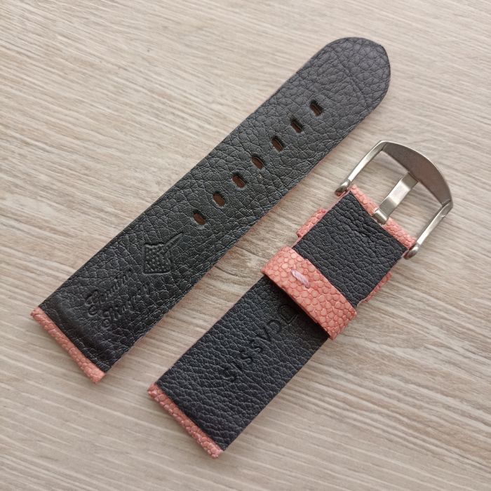 Ремінець для годинника 24 мм шкіра ската рожевий