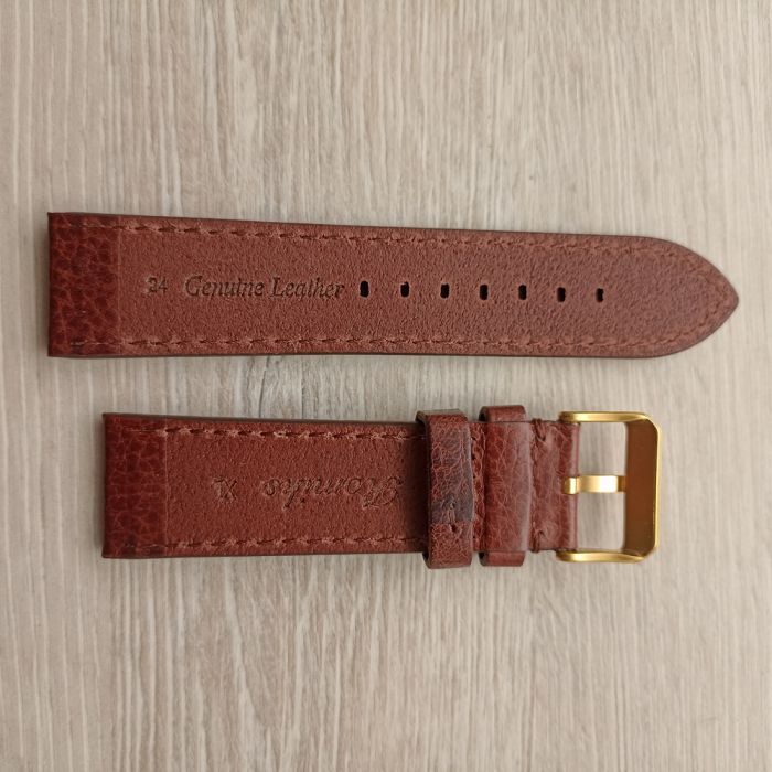 Ремінець для годинника 24 мм шкіра коричневий