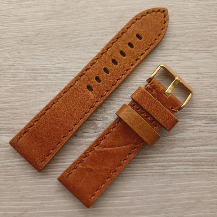 Ремінець для годинника 24 мм шкіра гарчичний