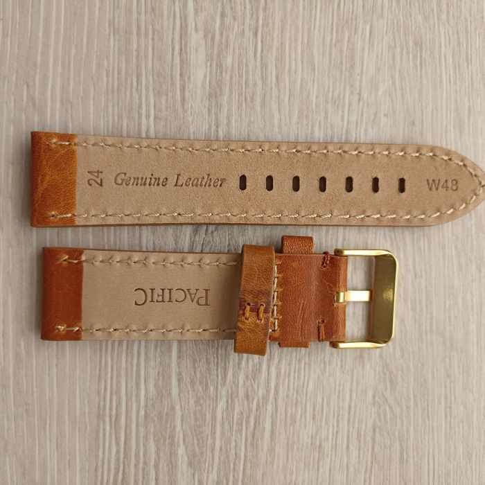 Ремінець для годинника 24 мм шкіра гарчичний