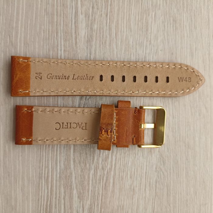 Ремінець для годинника 24 мм шкіра гарчичний