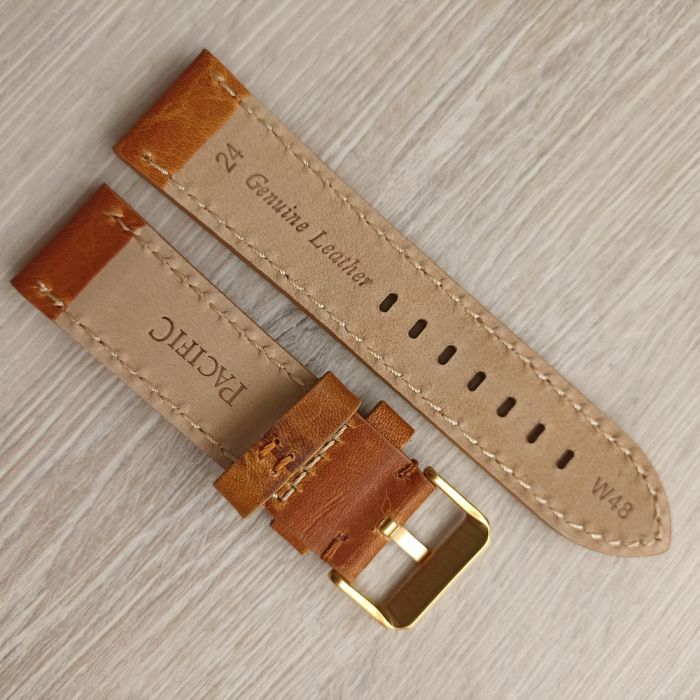 Ремінець для годинника 24 мм шкіра гарчичний
