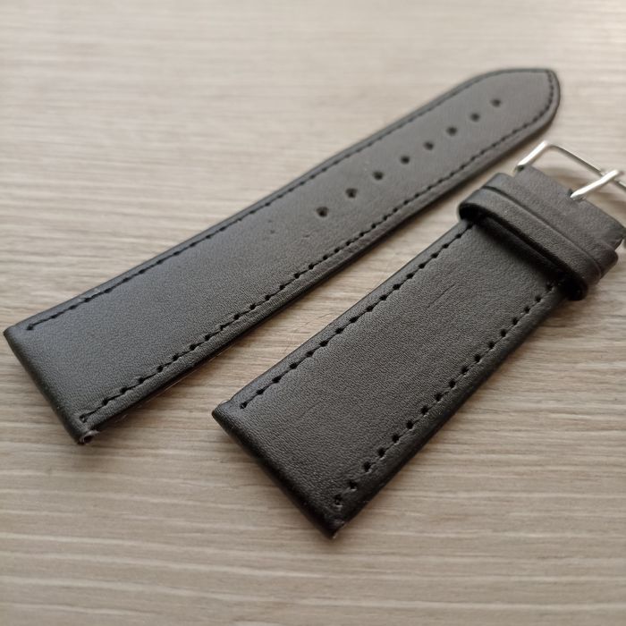Ремінець для годинника 24 мм чорний