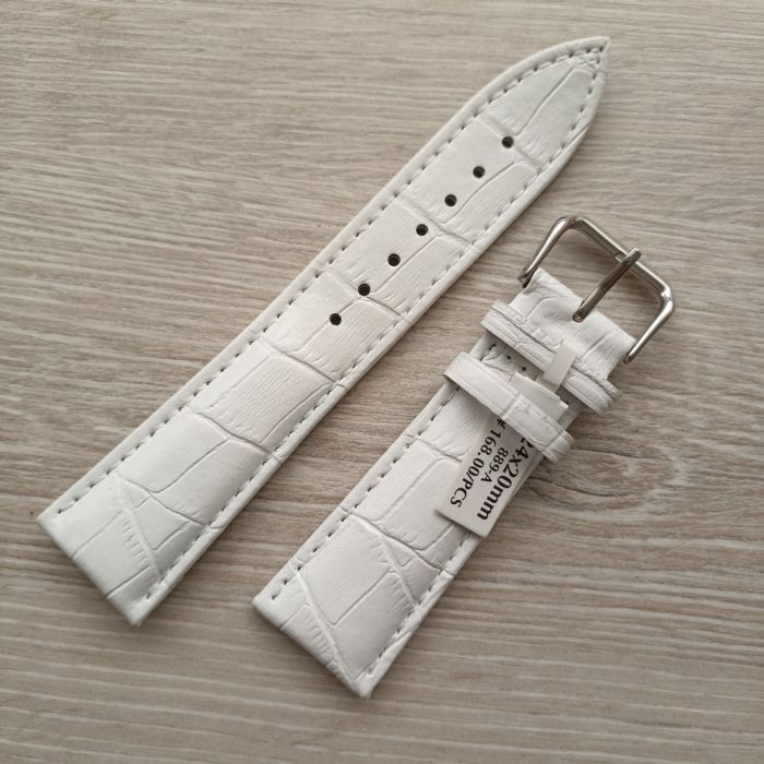 Ремінець для годинника 24 мм білий