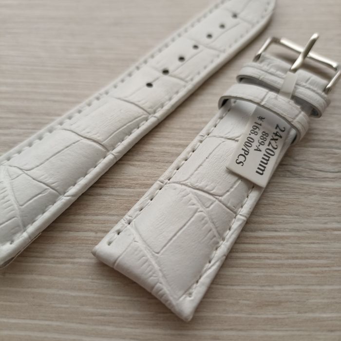 Ремінець для годинника 24 мм білий