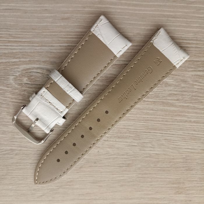 Ремінець для годинника 24 мм білий