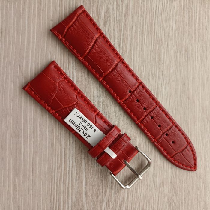 Ремінець для годинника 24 мм червоний