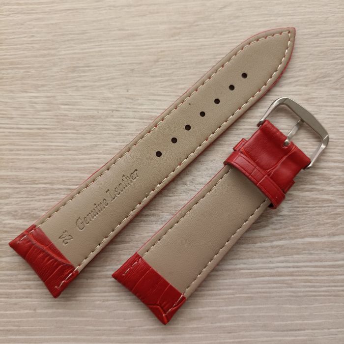 Ремінець для годинника 24 мм червоний