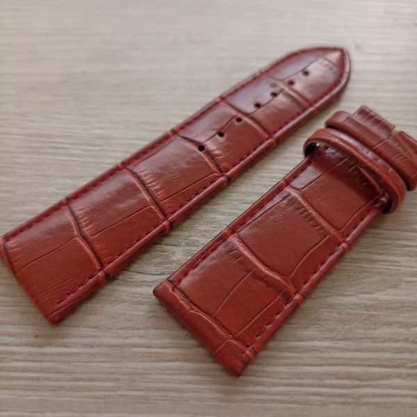 Ремінець для годинника 24 мм морквяний