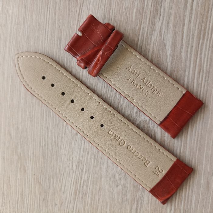 Ремінець для годинника 24 мм морквяний