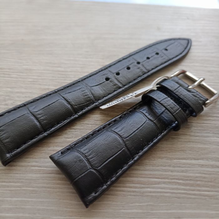 Ремінець для годинника 24 мм чорний