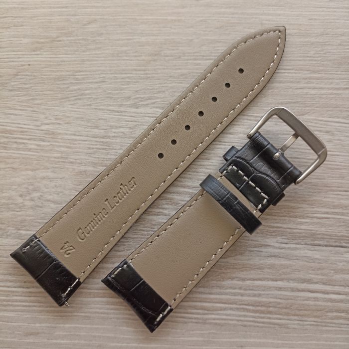 Ремінець для годинника 24 мм чорний