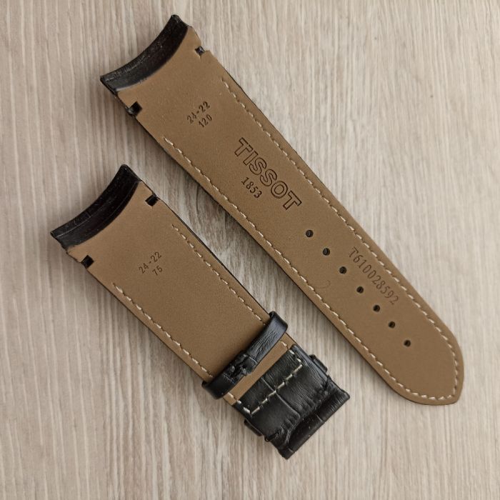 Ремінець для годинника TISSOT 24 мм чорний з полукругом