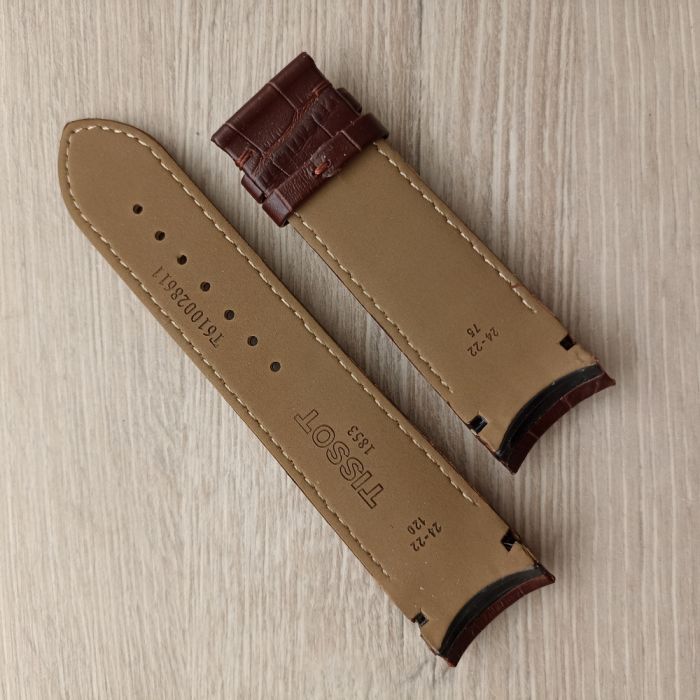 Ремінець для годинника TISSOT 24 мм коричневий з полукругом
