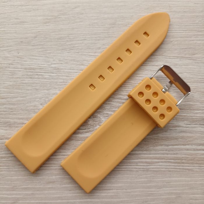 Силіконовий ремінець для годинника 24мм гарчичний