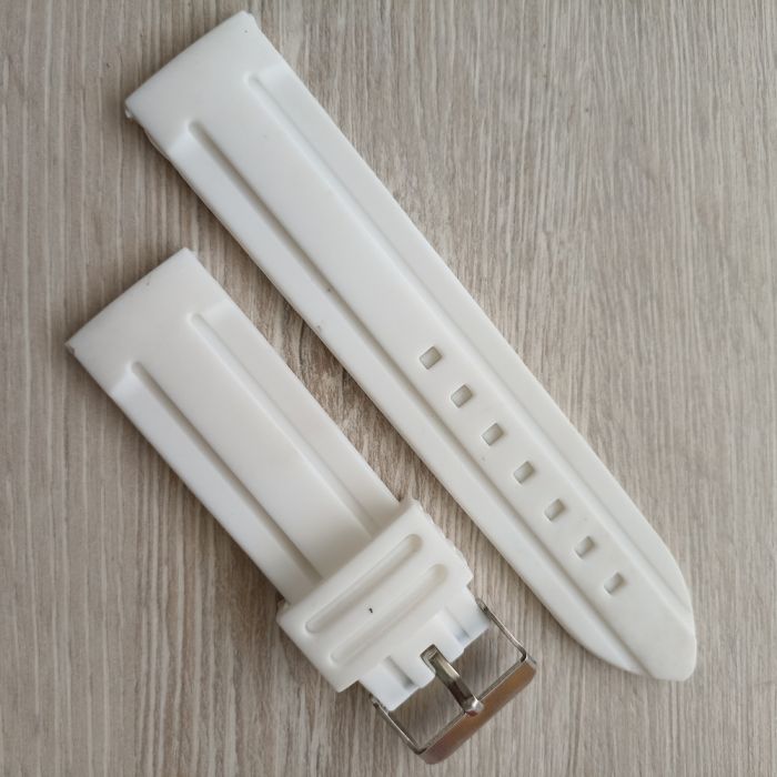 Силіконовий білий ремешок для годинника 24мм 