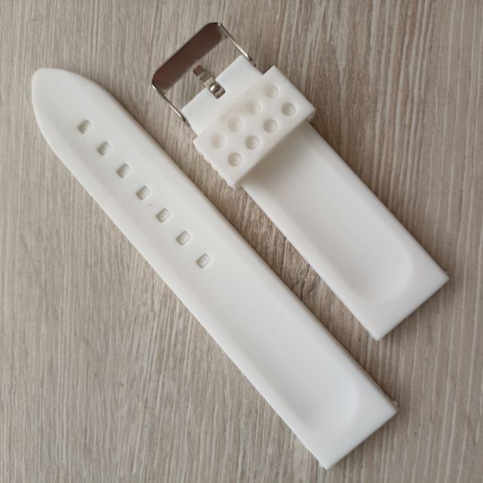Силіконовий білий ремешок для годинника 24мм 