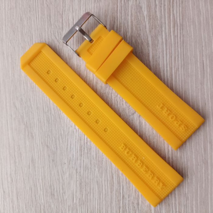 Силіконовий ремешок для годинника 24мм жовтий ремінець