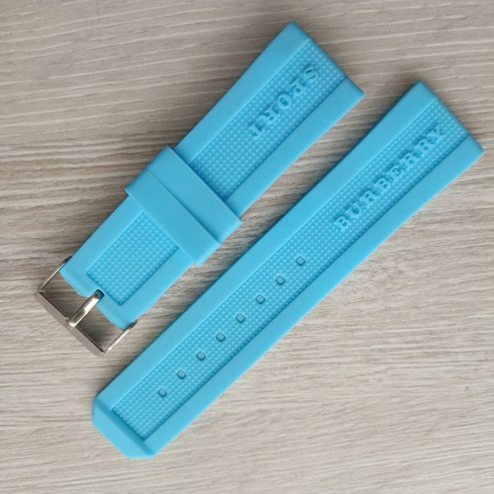 Силіконовий ременець для годинника 24мм блакитний ремінець