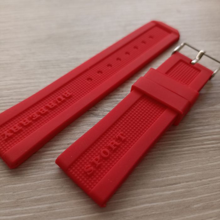 Силіконовий ремешок для годинника 24мм червоний ремінець