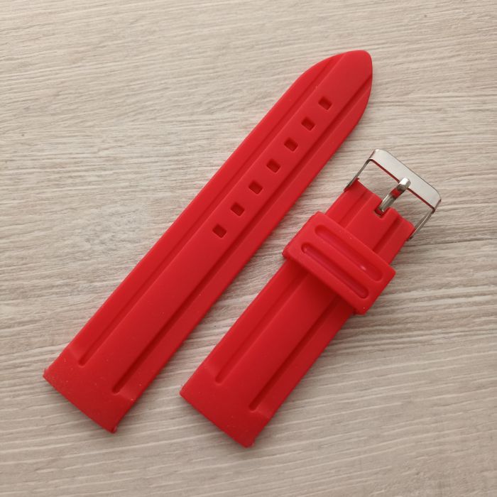 Силіконовий ремешок для годинника 24мм червоний силіконовий ремінець