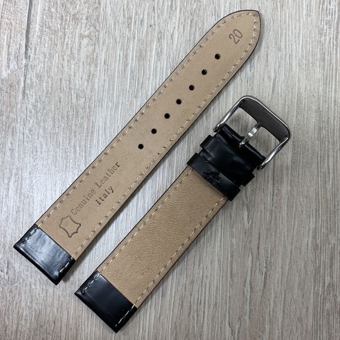 Перфорірована шкіра, ремінець темно синій 20мм