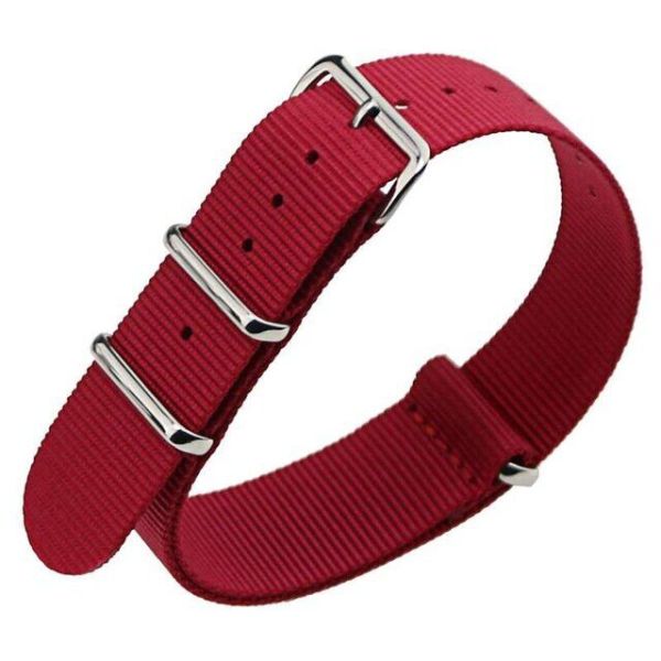 Ремінець червоний тканина, нато, 22мм