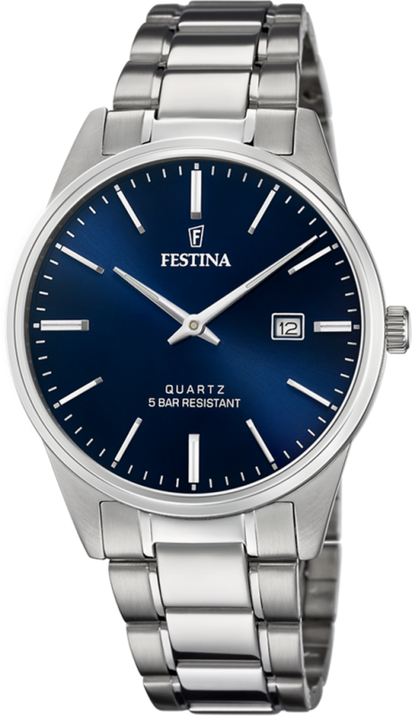 FESTINA класичний годинник F20511/3 блакитний сталевий браслет, чоловічий