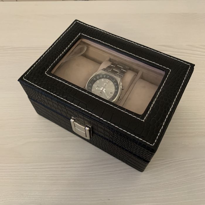 Шкатулка для годинника чорна на 3 пари,  3 шт