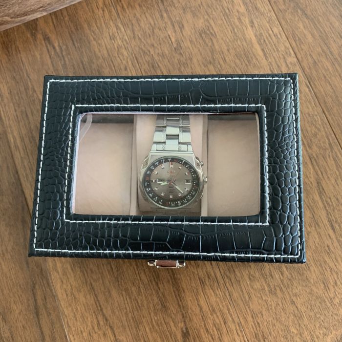 Шкатулка для годинника чорна на 3 пари,  3 шт