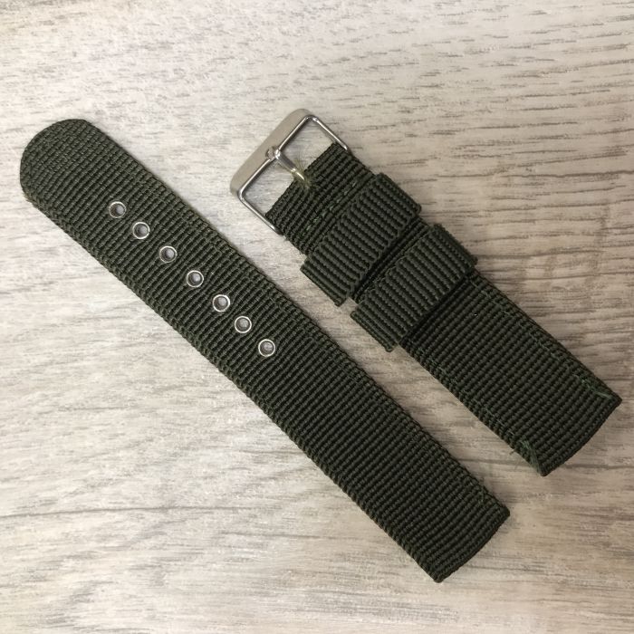 Ремінець тканина зелений 20мм