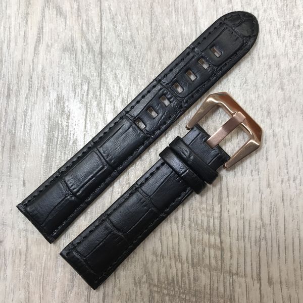 Шкіряний ремень 20мм, чорний