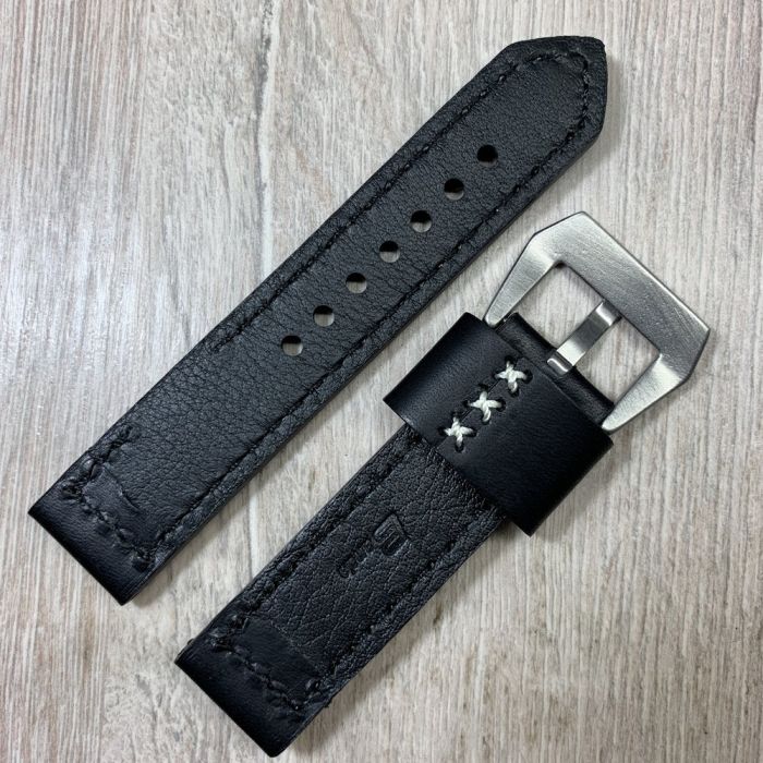 Чорний шкиряний ремінець 22мм