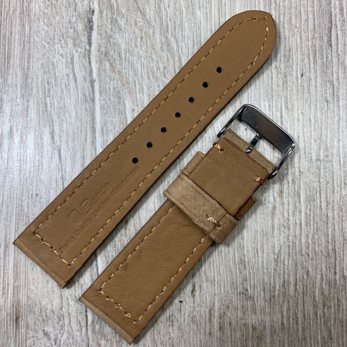 Шкіра нубук, бежевий ремінець для годинника, 22мм