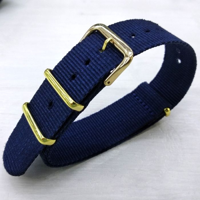 Ремінець нато синій сплошной, 20мм